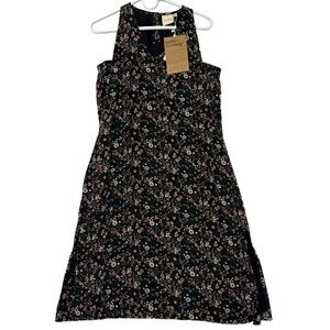 Reistor Bemberg Dress Extra Small Black Wildflower Sleeveless Floral Cottagecore